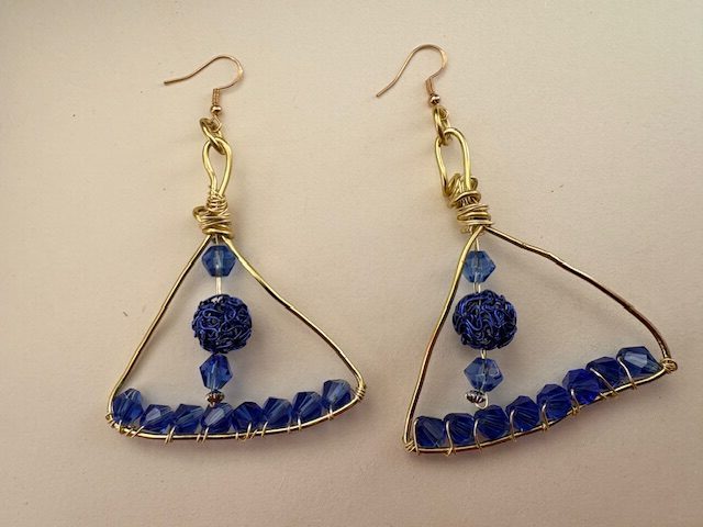 Azure Veil Triangle Earrings